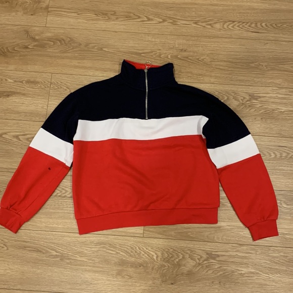 Garage - M • Navy blue, white and red • Collared crewneck with zipper • - Picture 4 of 7